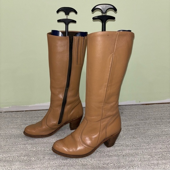 Vintage Dexter 1970’s Women’s Leather Tall Heeled Campus Boots Size 8.5 - Picture 1 of 9